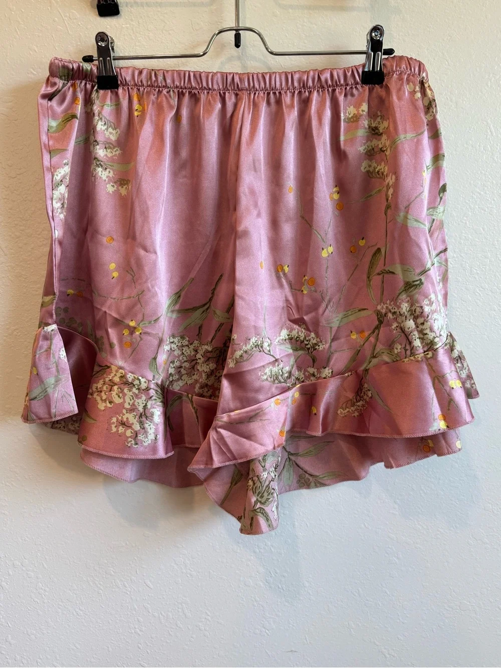 Unbranded 2XL Rose Pink Satin Floral Pajama Set